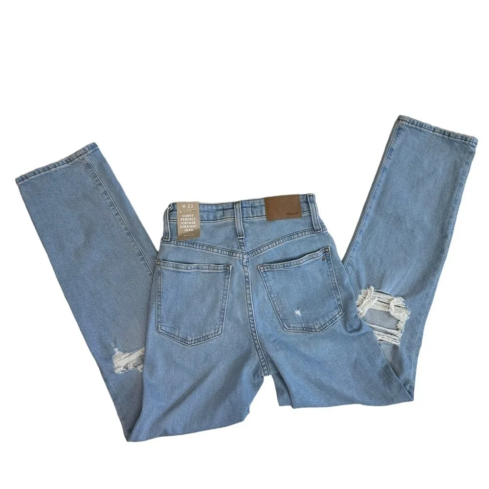 Madewell Curvy Perfect Vintage Jean in Danby Wash: Ripped Edition - Picture 5 of 7